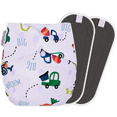 Reusable Baby Cloth Diaper with Adjustable Snap Buttons and Insert (1 Diaper & 2 Pcs Insert)